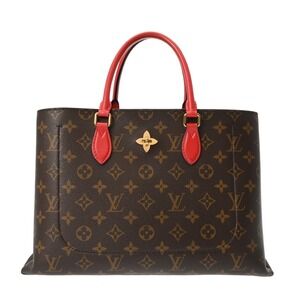 Louis Vuitton Monogram Flower Tote Coquelicot Red Canvas Handbag